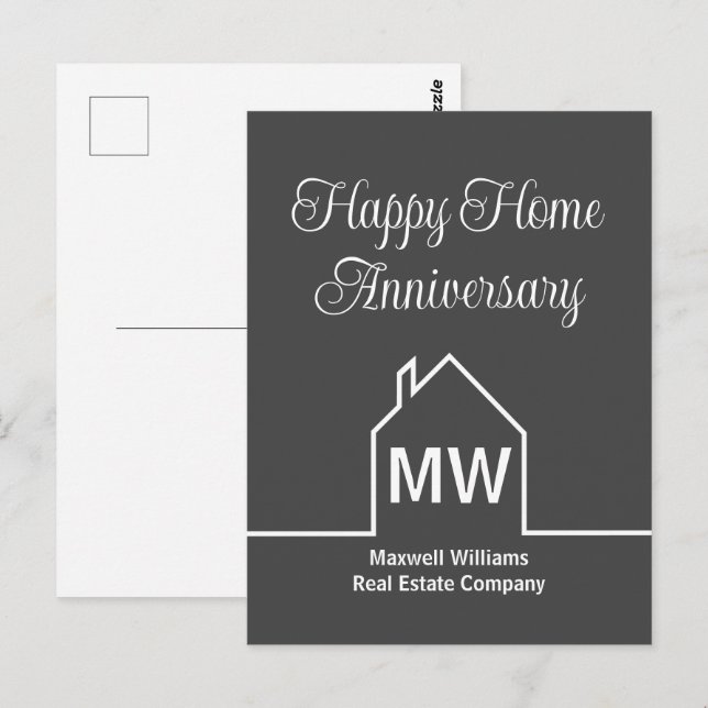 Carte Postale Société immobilière Grey Joyeux Anniversaire de Ma (Devant / Derrière)
