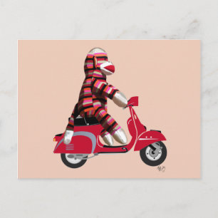 Carte Postale Sock Monkey sur Red Moped