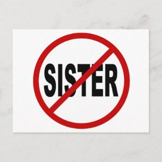 Carte Postale Soeur de haine /Aucune soeur autorisée Signet