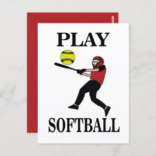 Carte Postale Softball Player Play Softball