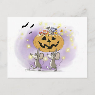 Carte Postale Soins Citrouilles d'Halloween pour Mic & Mac