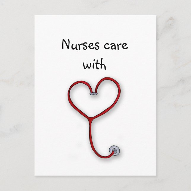 Carte Postale Soins infirmiers avec coeur - Cadeau des infirmièr (Devant)