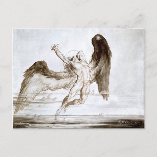 Carte Postale Soir aka La Chute du Jour par William Rimmer (Devant)