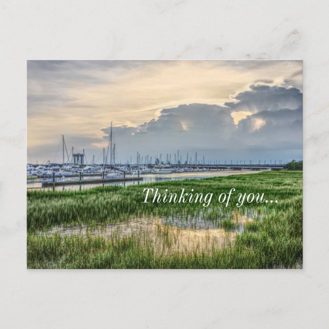 Carte Postale Soirée À Charleston Harbour Penser À Vous (Devant)