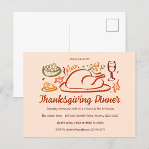 Carte Postale Soirée d'Action de grâces Whimsgiving Friendsgivin