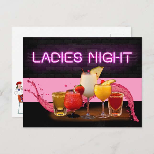Carte Postale Soirée dames (Devant / Derrière)