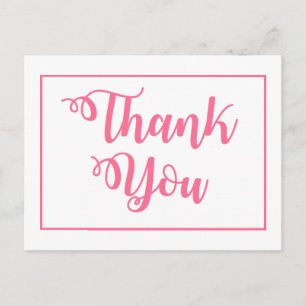 Carte Postale Soirée de mariage en Merci rose et blanc