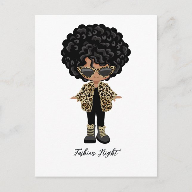 Carte Postale Soirée de mode pour filles (Devant)