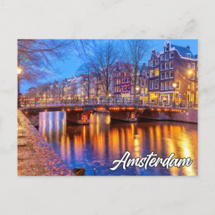 Carte Postale Soirée Début À Amsterdam, Pays-Bas