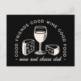 Carte Postale Soirée dégustation de vins et fromages