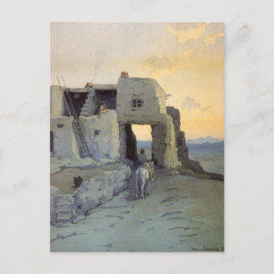 Carte Postale Soirée, Pueblo de Walpi par Marion Kavagh Wachtel