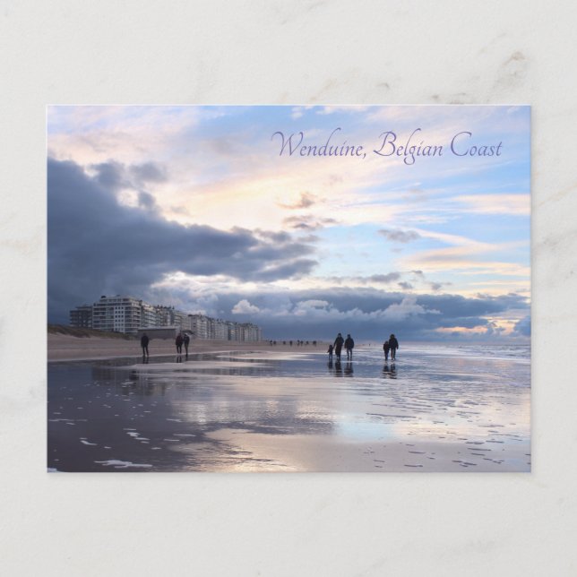 Carte Postale Soirée Sky Wenduine Beach, Belgique (Devant)