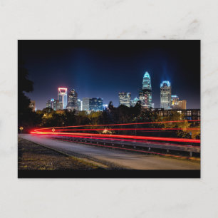 Carte Postale soirée skyline de la charlotte-nord-carolina