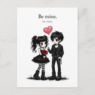 Carte Postale Sois mienne ou sinon Sainte-Valentine gothique Car