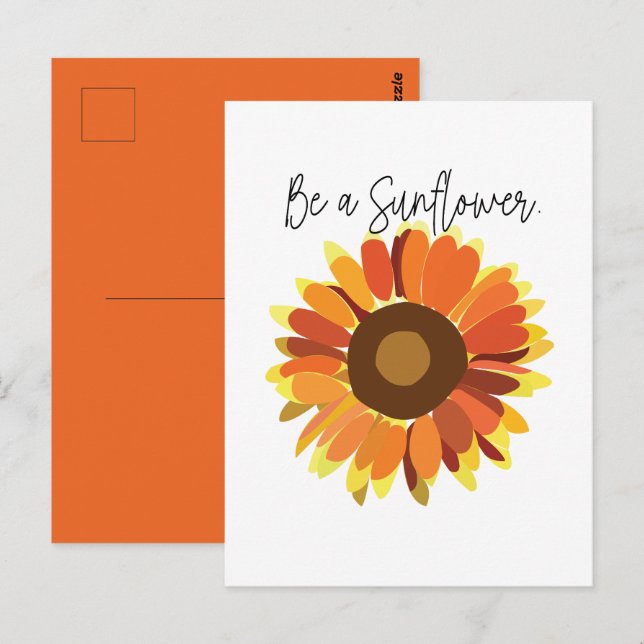 Carte Postale Sois un Tournesol (Devant / Derrière)