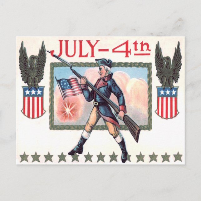Carte Postale Soldat de guerre révolutionnaire Bouclier du drape (Devant)