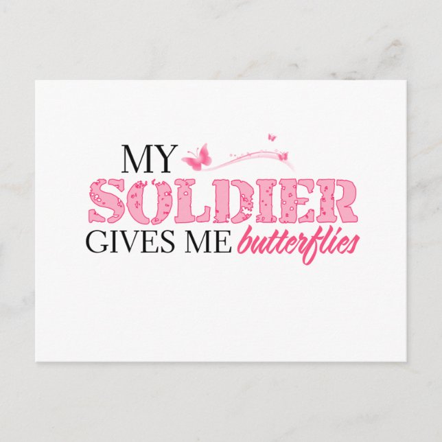 Carte Postale Soldat des papillons (Devant)