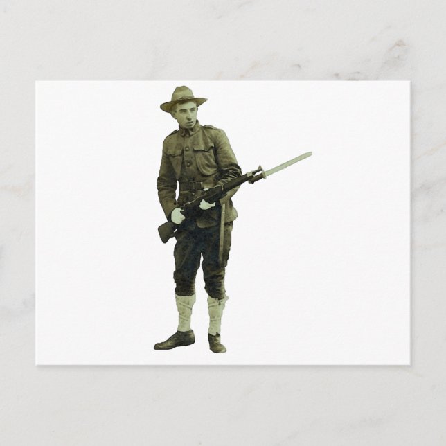 Carte Postale Soldat Doughboy de la Première Guerre mondiale vin (Devant)