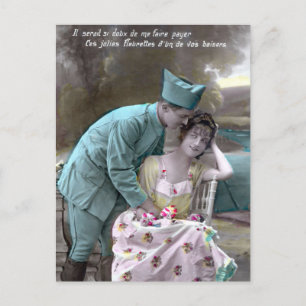 Carte Postale Soldat et amoureux