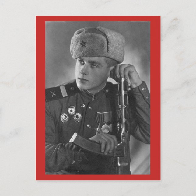 Carte Postale Soldat russe vintage (Devant)