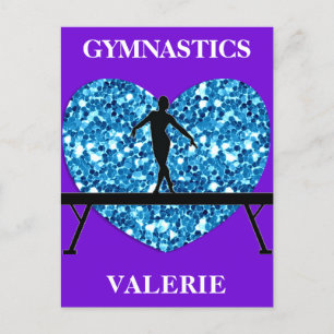 Carte Postale Solde de gymnastique poutre violet Turquoise