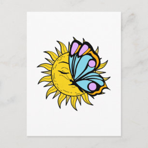 Carte Postale Soleil céleste à papillon