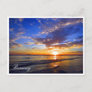 Carte Postale soleil couchant boracay bleu