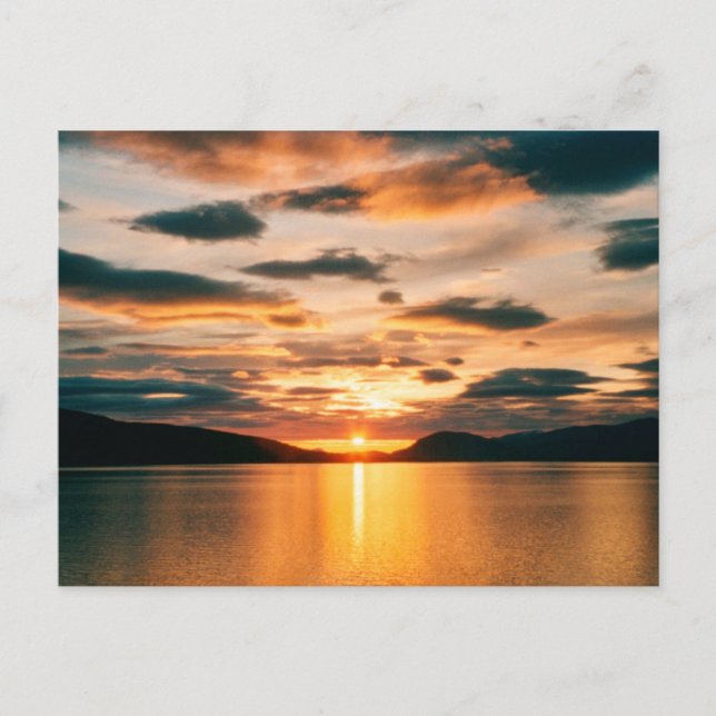 Carte Postale Soleil de minuit, nord de la Norvège (Devant)