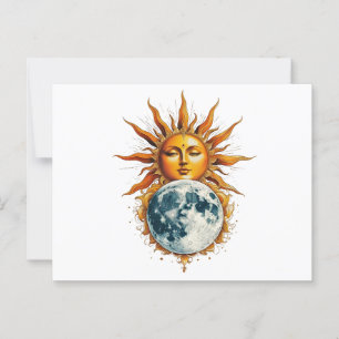Carte Postale Soleil embrassant sa lune