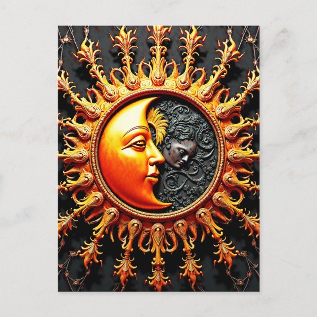 Carte Postale Soleil et Lune (Devant)