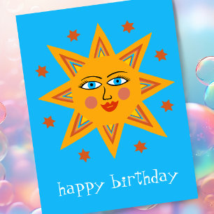 Carte Postale Soleil joyeux JOYEUX ANNIVERSAIRE PERSONNALISÉ  