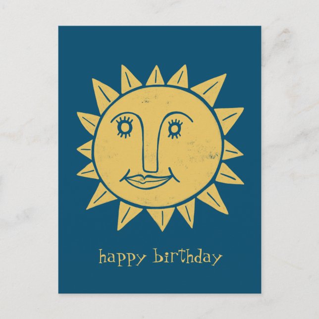 Carte Postale Soleil joyeux JOYEUX ANNIVERSAIRE PERSONNALISÉ (Devant)