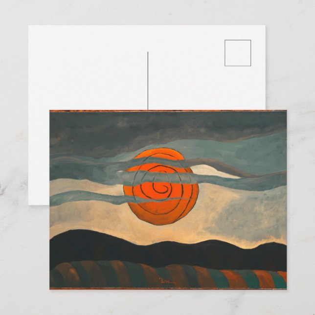 Carte Postale Soleil rouge | Arthur Dove | (Devant / Derrière)