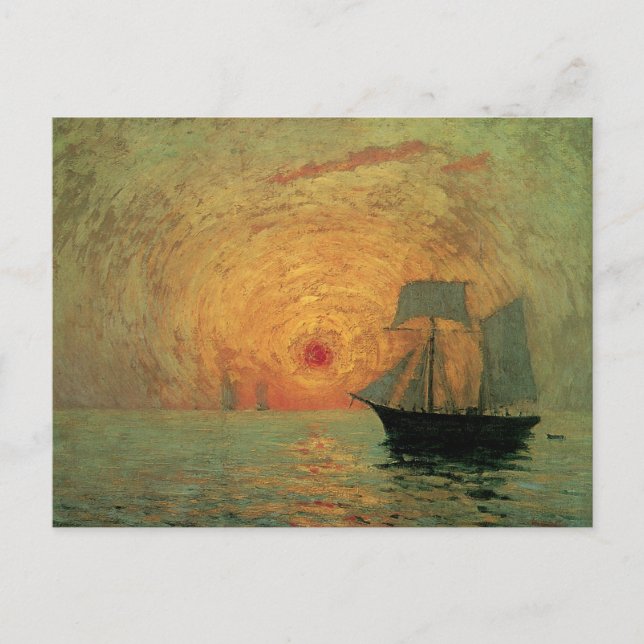 Carte Postale Soleil rouge par Maxime Maufra, impressionnisme Vi (Devant)