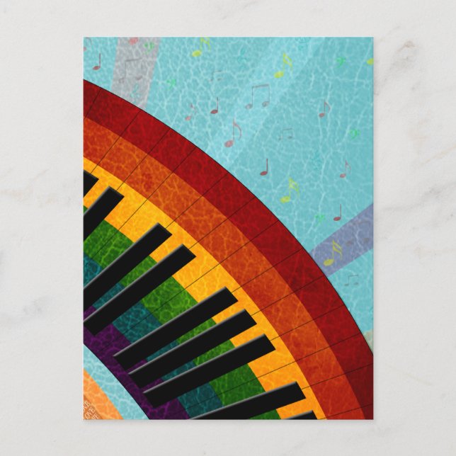 Carte Postale soleil sur les reflets d'eau autour du piano (Devant)