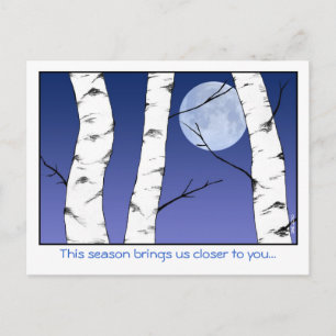 Carte Postale Solstice de Birch d'hiver/Carte postale Yule