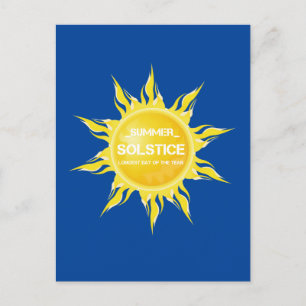 Carte Postale Solstice d'été bleu le plus long jour de l'année