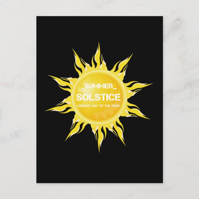 Carte Postale Solstice d'été noir le plus long jour de l'année (Devant)