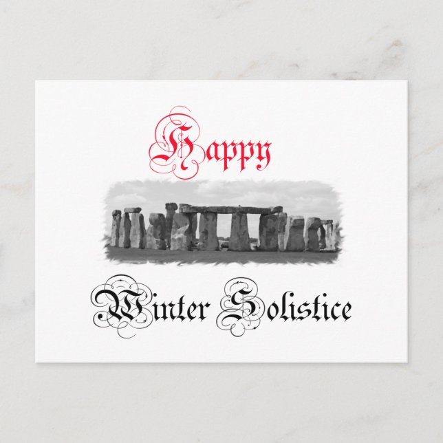 Carte Postale Solstice d'hiver heureux Stonehenge (Devant)