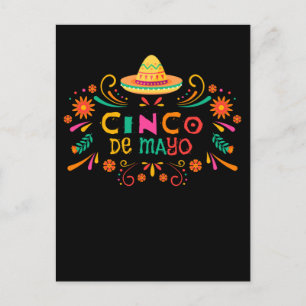 Carte Postale Sombrero Fiesta mexicaine Joyeux Cinco De Mayo