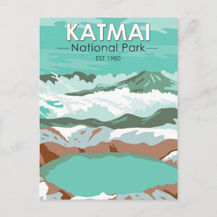 Carte Postale Sommet du parc national Katmai Crater Lake Alaska