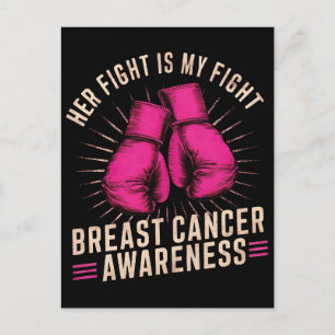 Carte Postale Son combat est mon combat Cancer du sein