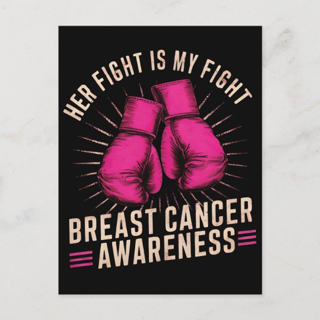 Carte Postale Son combat est mon combat Cancer du sein (Devant)
