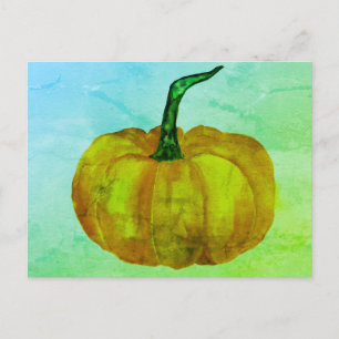 Carte Postale Son heure Citrouille
