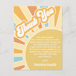 Carte Postale Son Retro Boy Baby shower Merci