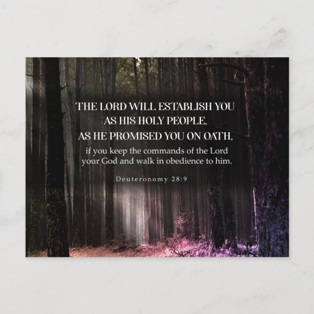 Carte Postale Son serment (Deutéronome 28:9) (Devant)