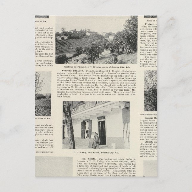 Carte Postale Sonoma Farms, Californie (Devant)