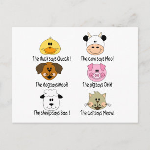 Carte Postale Sons d'animaux de ferme