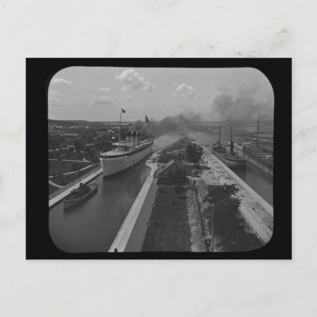 Carte Postale Soo Verrouille Diapositive de lanterne magique B&W (Devant)