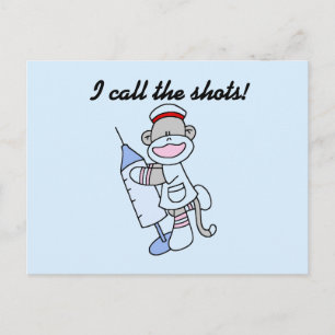 Carte Postale Soq Singe Infirmière J'appelle les coups cadeaux